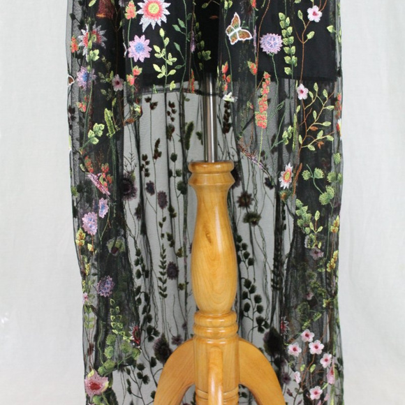 Adrianna Papell Embellished Black Tulle Gown - Picture 7 of 8